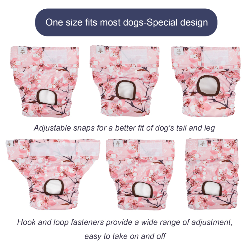 3 Pack Jungle Series Coconut Tree Female Dog Diapers