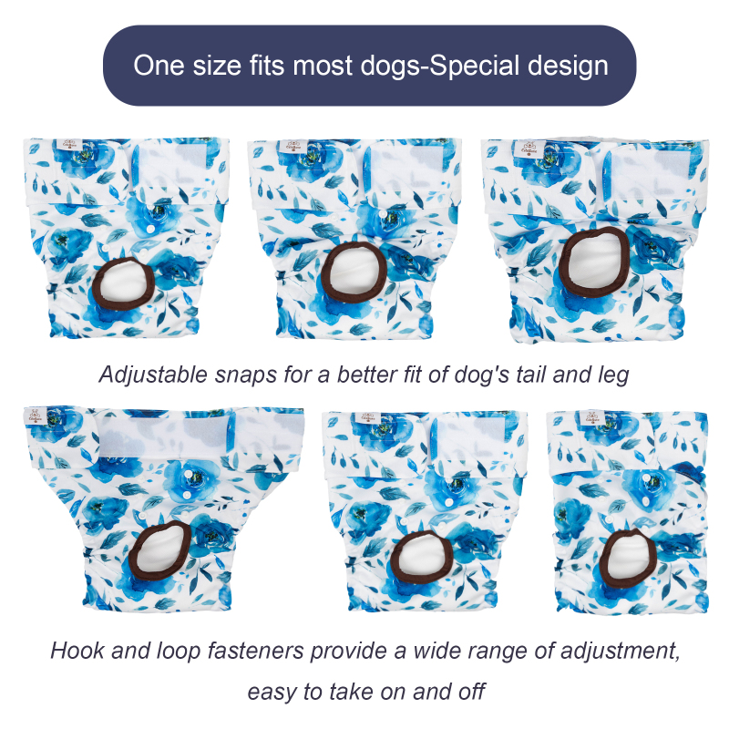 3 Pack Jungle Series Blue Female Dog Diapers