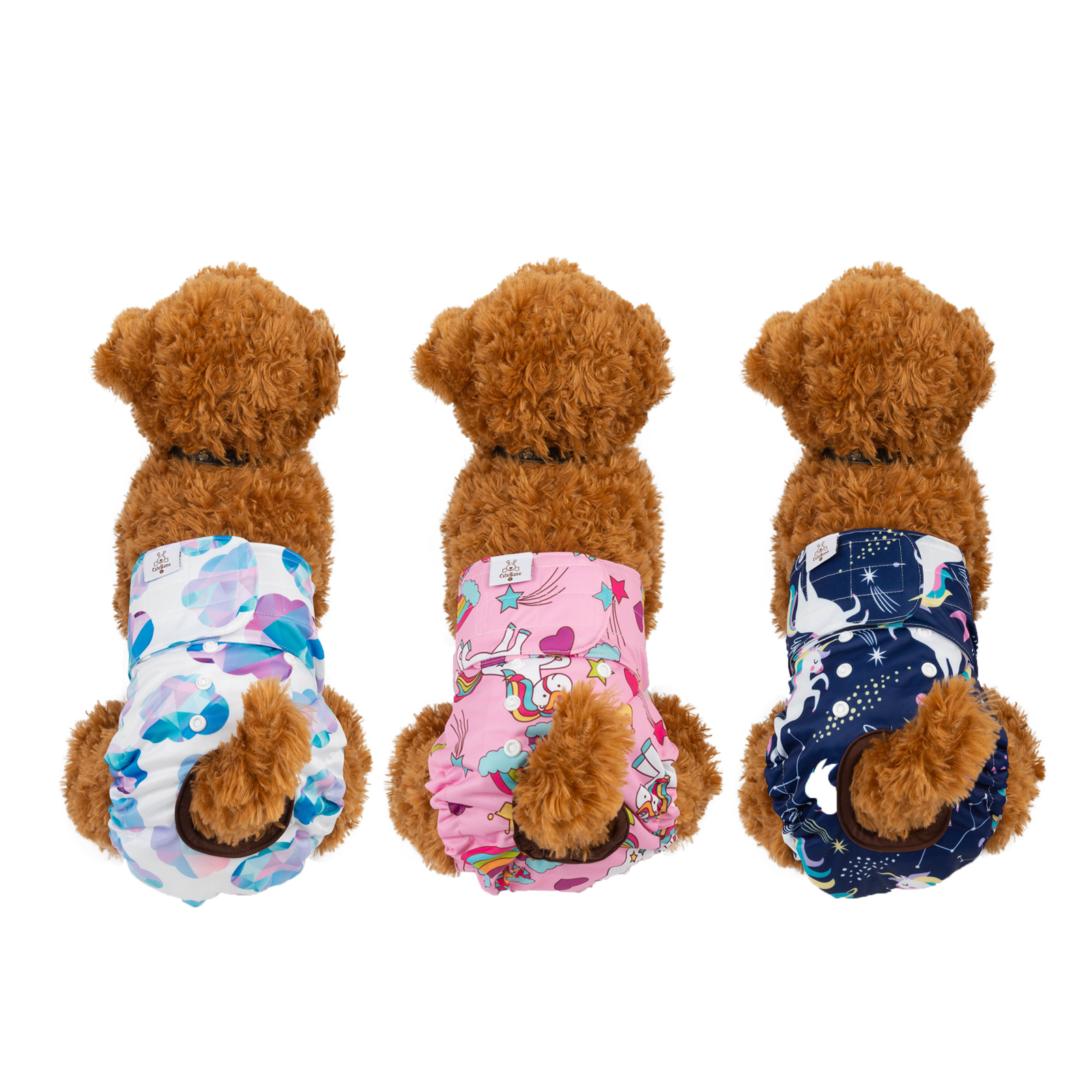 3 Pack Unicorn Pattern Female Dog Diapers