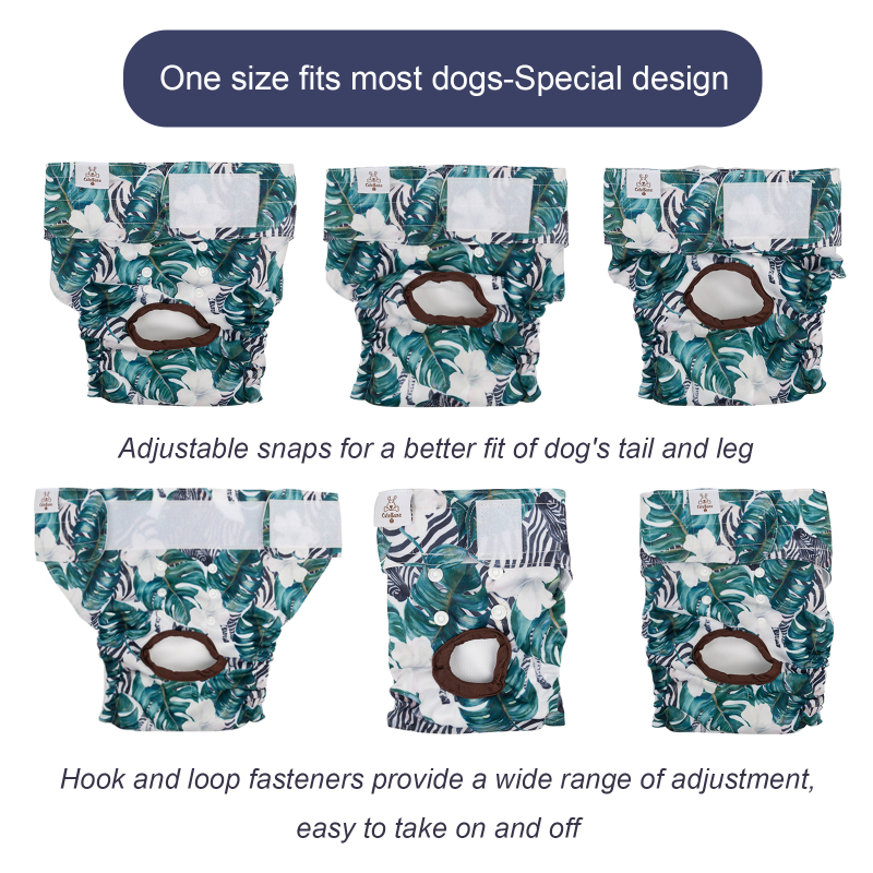 3 Pack Jungle Series Female Dog Diapers- 4#Floral