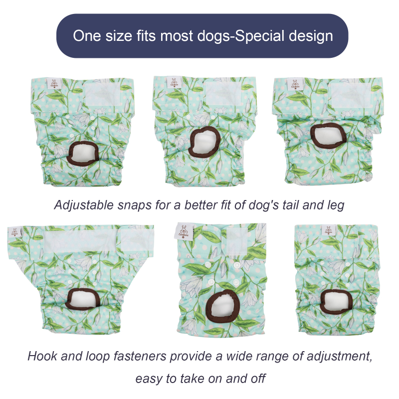 3 Pack Jungle Series Female Dog Diapers-3#Floral