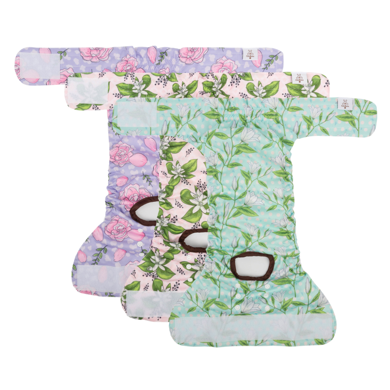 3 Pack Jungle Series Female Dog Diapers-3#Floral