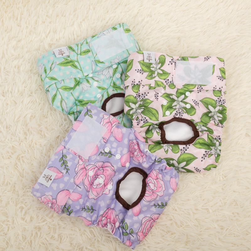 3 Pack Jungle Series Female Dog Diapers-3#Floral