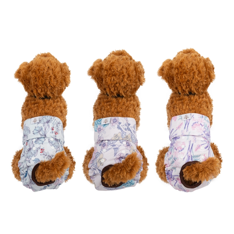 3 Pack Jungle Series Female Dog Diapers- 2#Floral