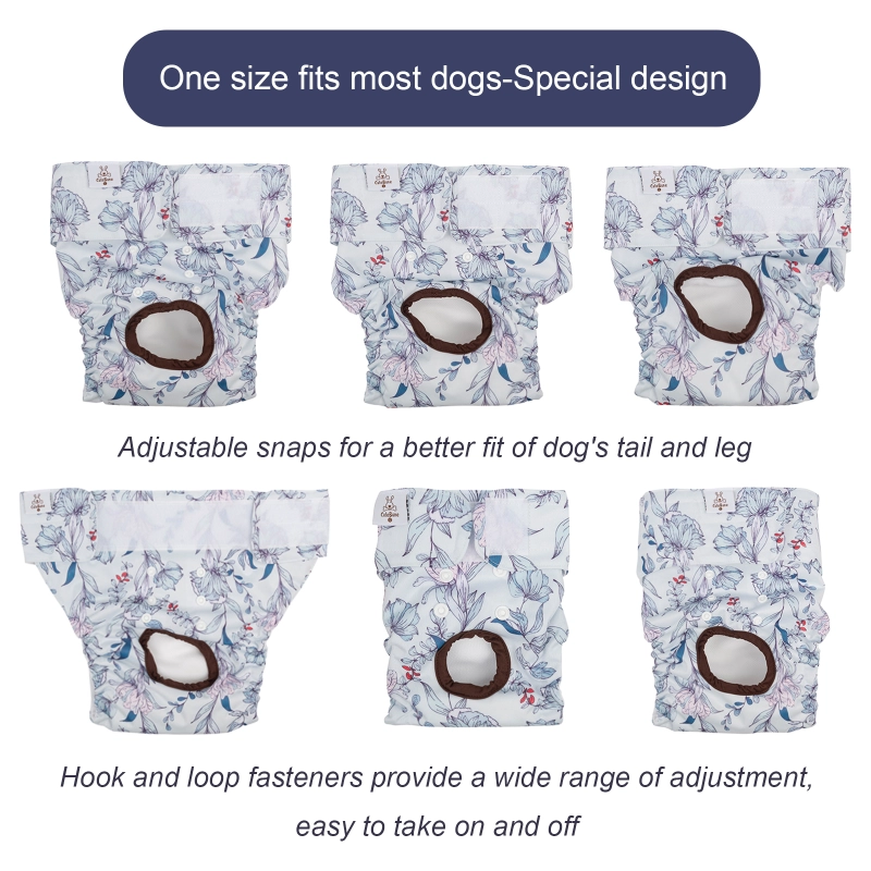 3 Pack Jungle Series Female Dog Diapers- 2#Floral