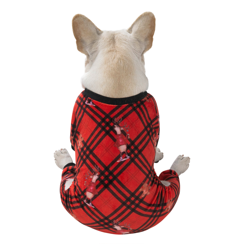 Christmas Buffalo Plaid Pajamas Sweater Gifts for Small Dogs Clothes