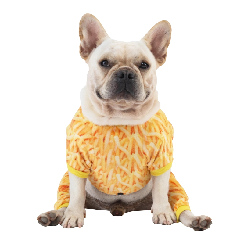 Winter Dog Pajamas French Fries Pattern