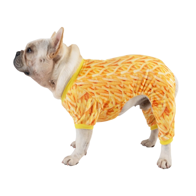 Winter Dog Pajamas French Fries Pattern