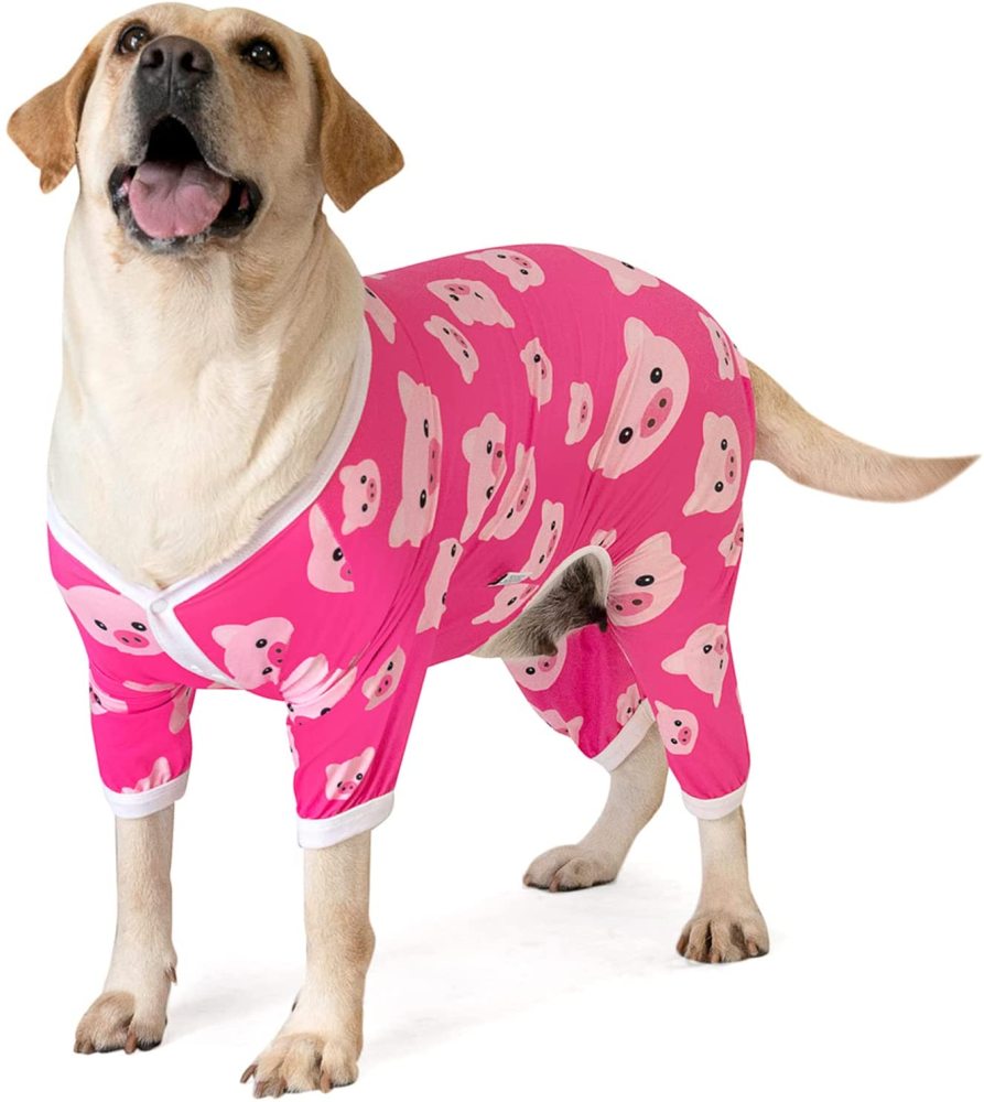 CuteBone Dog Pajamas Stretchy Clothes for Medium/Large Sized Dogs Boys and Girls