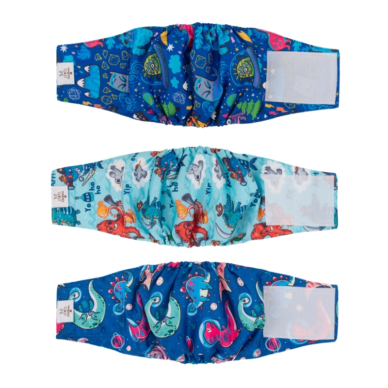 CuteBone Male Dog Diapers Belly Bands 3 Pack for Male Dogs Wraps Washable Doggie Pants