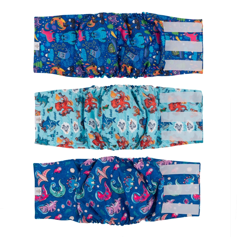 CuteBone Male Dog Diapers Belly Bands 3 Pack for Male Dogs Wraps Washable Doggie Pants