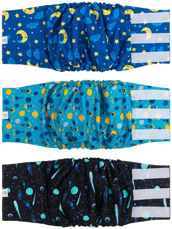 Male Dog Diapers Belly Bands 3 Pack for Male Dogs Wraps Washable Doggie Pants