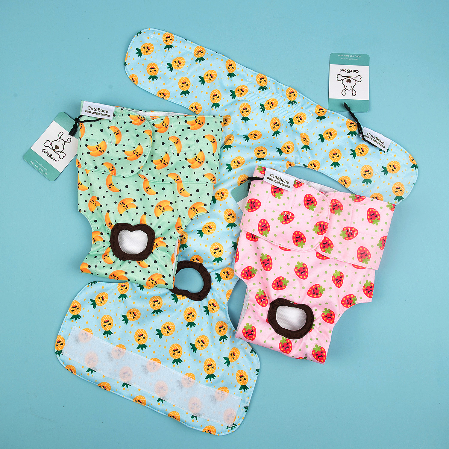 CuteBone Washable Female Dog Diapers 3 Pack