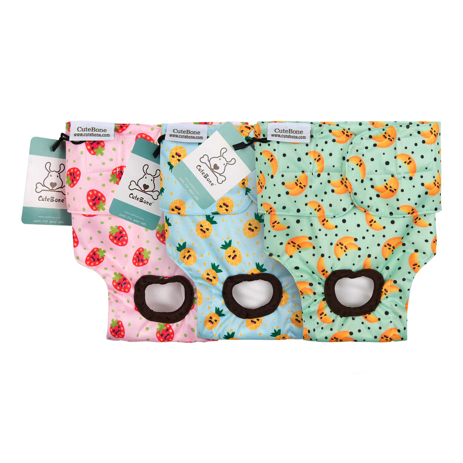 CuteBone Washable Female Dog Diapers 3 Pack