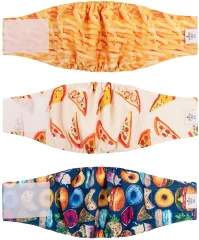 CuteBone Dog Diapers Male Washable Belly Band for Male Dogs Wraps 3pcs a Pack