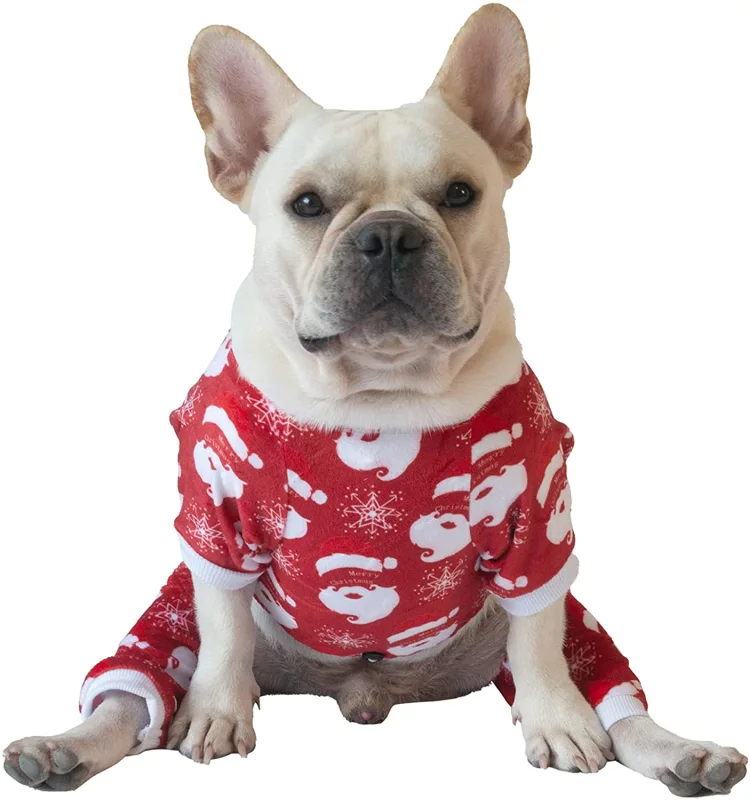 CuteBone Christmas Dog Pajamas Costumes Cute Pjs Pet Clothes Winter Holiday Outfit Shirt for Doggie Onesies