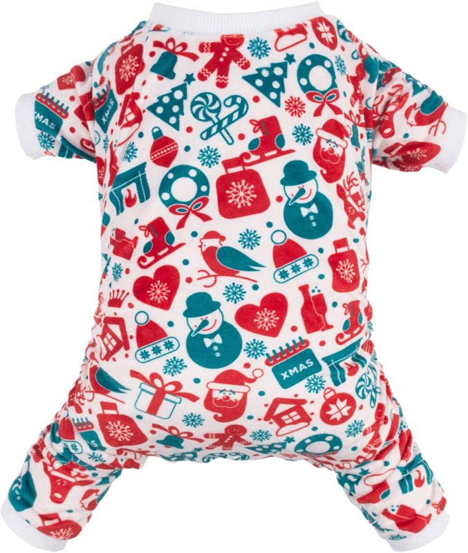 CuteBone Christmas Dog Pajamas Costumes Cute Pjs Pet Clothes Winter Holiday Outfit Shirt for Doggie Onesies