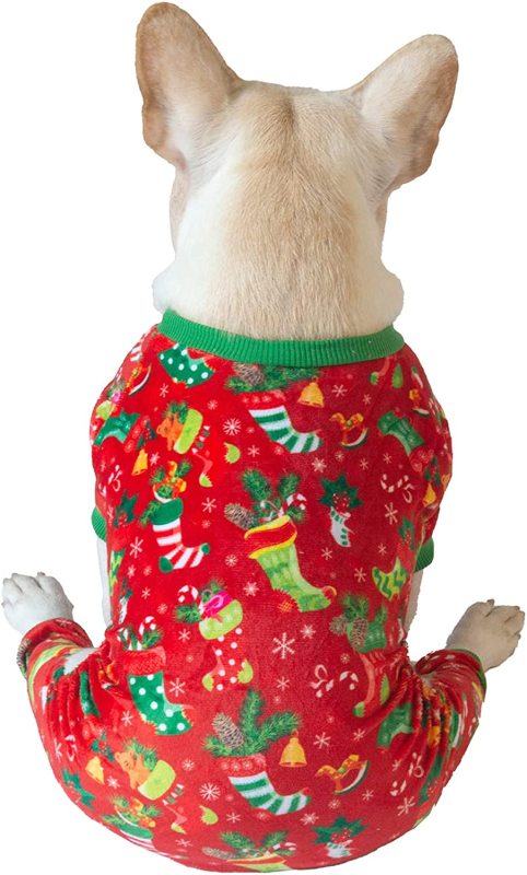 CuteBone Christmas Dog Pajamas Costumes Cute Pjs Pet Clothes Winter Holiday Outfit Shirt for Doggie Onesies