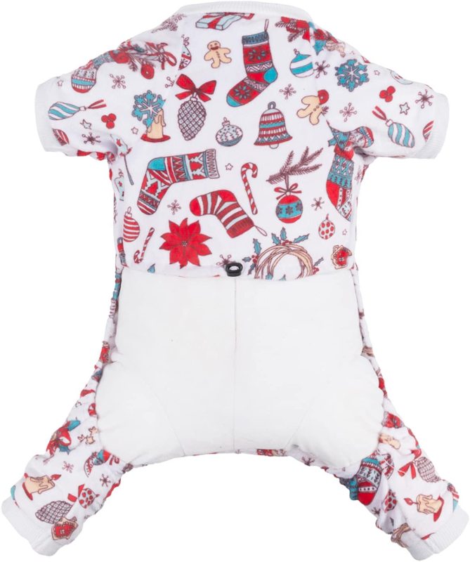 CuteBone Christmas Dog Pajamas Costumes Cute Pjs Pet Clothes Winter Holiday Outfit Shirt for Doggie Onesies