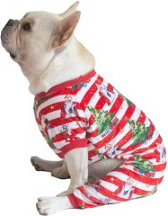 CuteBone Christmas Dog Pajamas Costumes Cute Pjs Pet Clothes Winter Holiday Outfit Shirt for Doggie Onesies