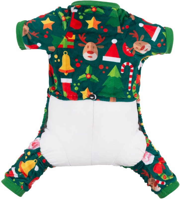 CuteBone Christmas Dog Pajamas Costumes Cute Pjs Pet Clothes Winter Holiday Outfit Shirt for Doggie Onesies