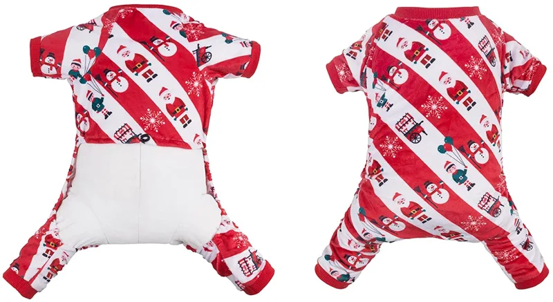 CuteBone Christmas Dog Pajamas Costumes Cute Pjs Pet Clothes Winter Holiday Outfit Shirt for Doggie Onesies