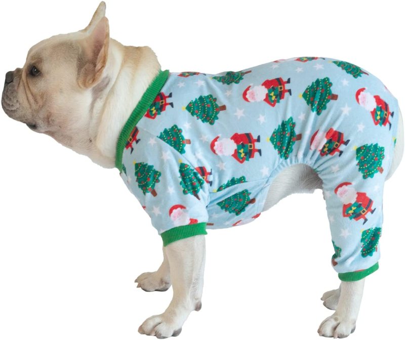 CuteBone Christmas Dog Pajamas Costumes Cute Pjs Pet Clothes Winter Holiday Outfit Shirt for Doggie Onesies