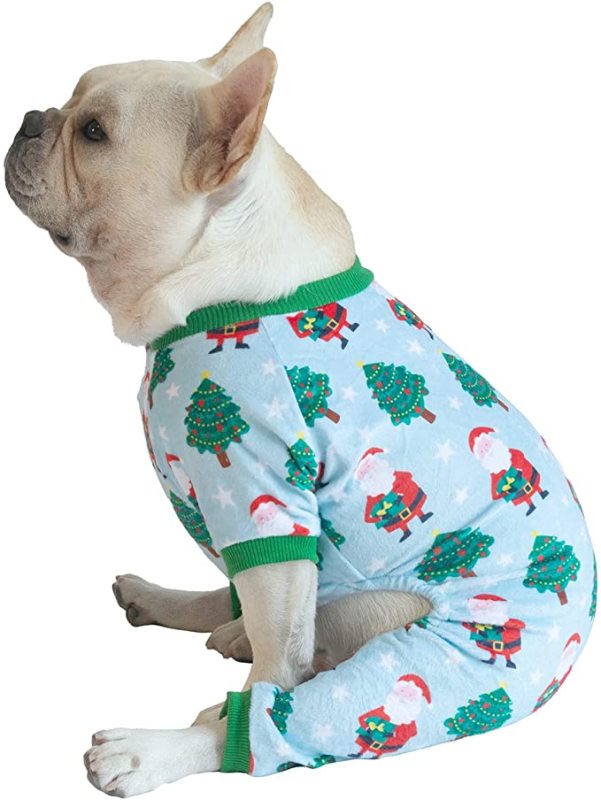 CuteBone Christmas Dog Pajamas Costumes Cute Pjs Pet Clothes Winter Holiday Outfit Shirt for Doggie Onesies