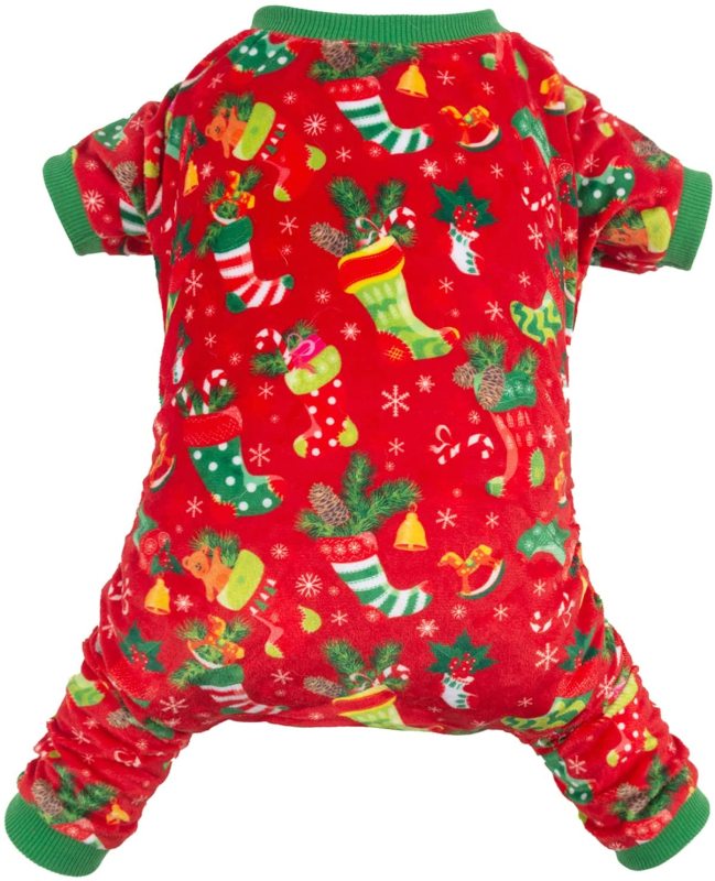 CuteBone Christmas Dog Pajamas Costumes Cute Pjs Pet Clothes Winter Holiday Outfit Shirt for Doggie Onesies