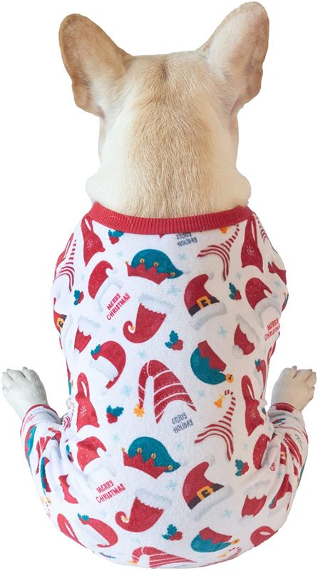 CuteBone Christmas Dog Pajamas Costumes Cute Pjs Pet Clothes Winter Holiday Outfit Shirt for Doggie Onesies