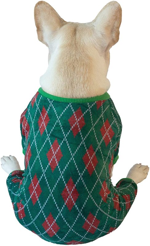 CuteBone Christmas Dog Pajamas Costumes Cute Pjs Pet Clothes Winter Holiday Outfit Shirt for Doggie Onesies