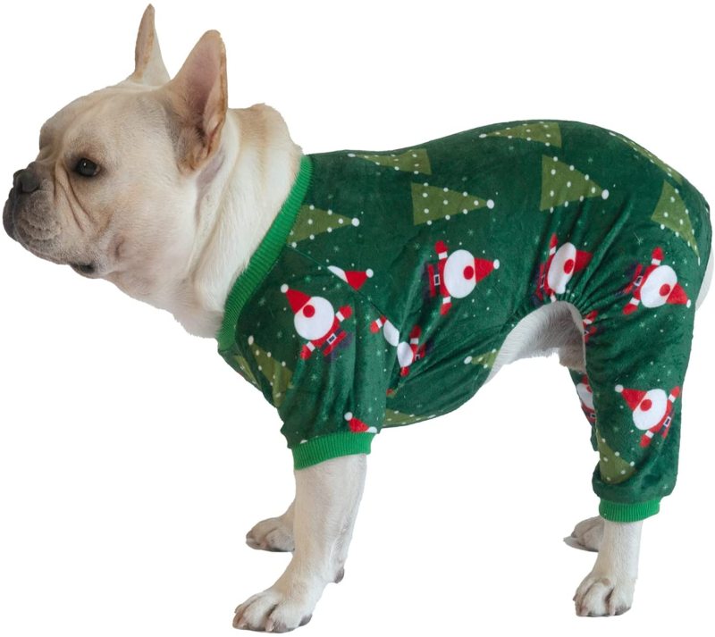 CuteBone Christmas Dog Pajamas Costumes Cute Pjs Pet Clothes Winter Holiday Outfit Shirt for Doggie Onesies