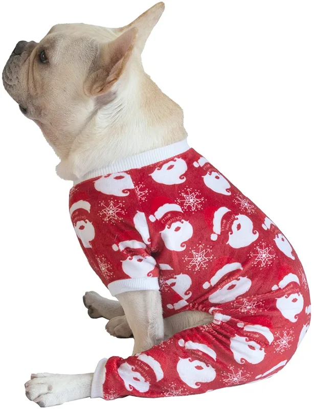 CuteBone Christmas Dog Pajamas Costumes Cute Pjs Pet Clothes Winter Holiday Outfit Shirt for Doggie Onesies