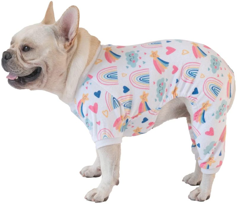 CuteBone Dog Pajamas Outfit Cute Cat Clothes Pet Pjs Soft Onesie for Small Dogs