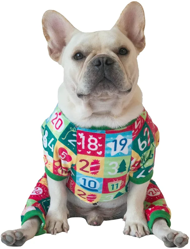 CuteBone Christmas Dog Pajamas Costumes Cute Pjs Pet Clothes Winter Holiday Outfit Shirt for Doggie Onesies