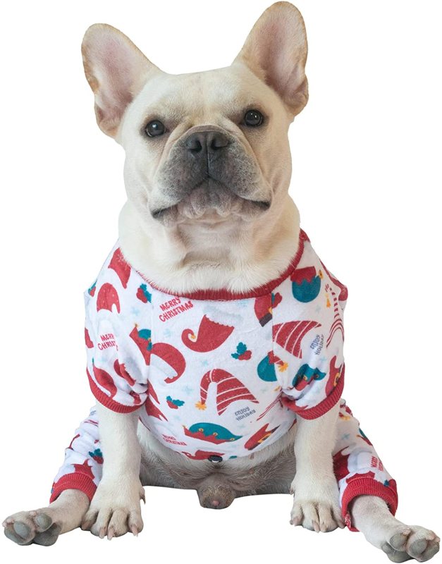 CuteBone Christmas Dog Pajamas Costumes Cute Pjs Pet Clothes Winter Holiday Outfit Shirt for Doggie Onesies