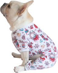 CuteBone Christmas Dog Pajamas Costumes Cute Pjs Pet Clothes Winter Holiday Outfit Shirt for Doggie Onesies