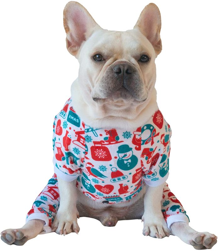 CuteBone Christmas Dog Pajamas Costumes Cute Pjs Pet Clothes Winter Holiday Outfit Shirt for Doggie Onesies