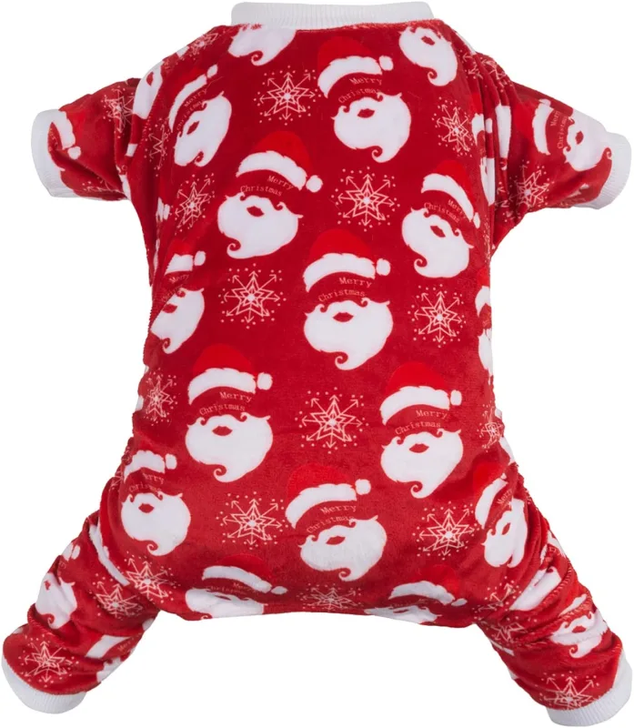 CuteBone Christmas Dog Pajamas Costumes Cute Pjs Pet Clothes Winter Holiday Outfit Shirt for Doggie Onesies