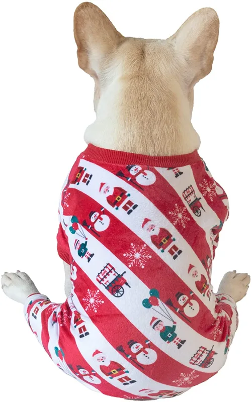 CuteBone Christmas Dog Pajamas Costumes Cute Pjs Pet Clothes Winter Holiday Outfit Shirt for Doggie Onesies