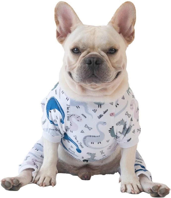 CuteBone Soft Puppy Pajamas Cute Dog Pjs Jumpsuit Pet Clothes Apparel