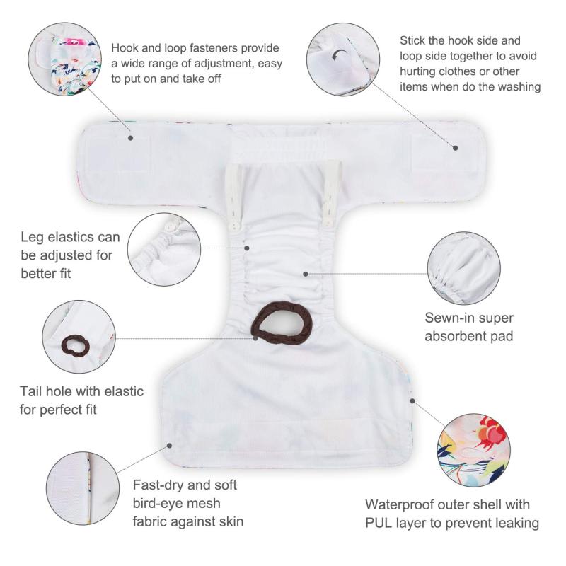 CuteBone Doggie Diapers for Female Dogs D16