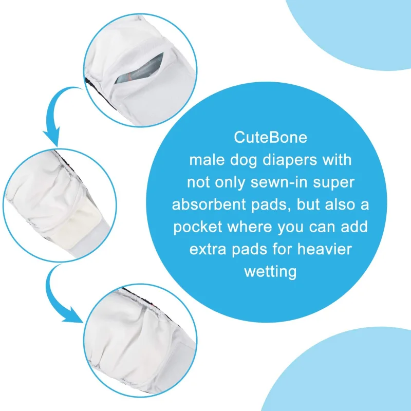 CuteBone Belly Wrap Male Dog Washable Puppy Diapers DM28