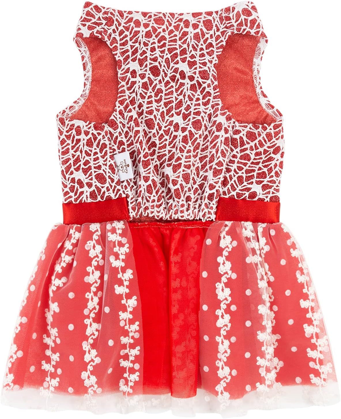 CuteBone Houndstooth Dog Dress Velvet Turtleneck Puppy Skirt with Bow Hair Rope Birthday Gift DD09