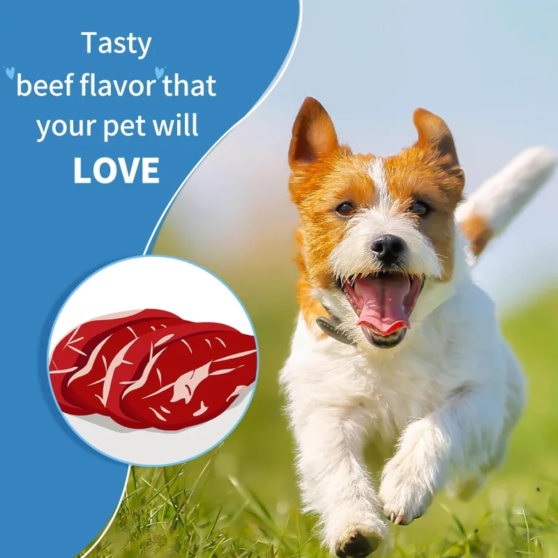 CuteBone Beef-Flavored Dog Toothpaste 4.3oz/120g with 10 Count Pet Dental Finger Dry Wipes Dental Care for Fresh Breath & Healthy Gums