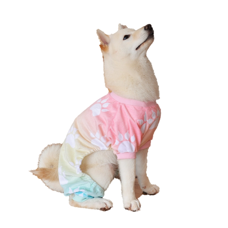 Gradient Footprint Dog Pajamas