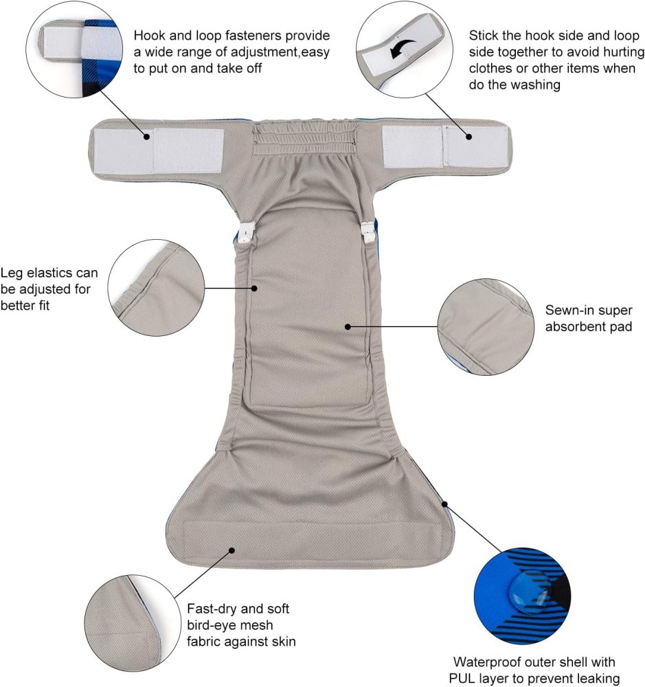 3 pack female dog diapers without tail hole