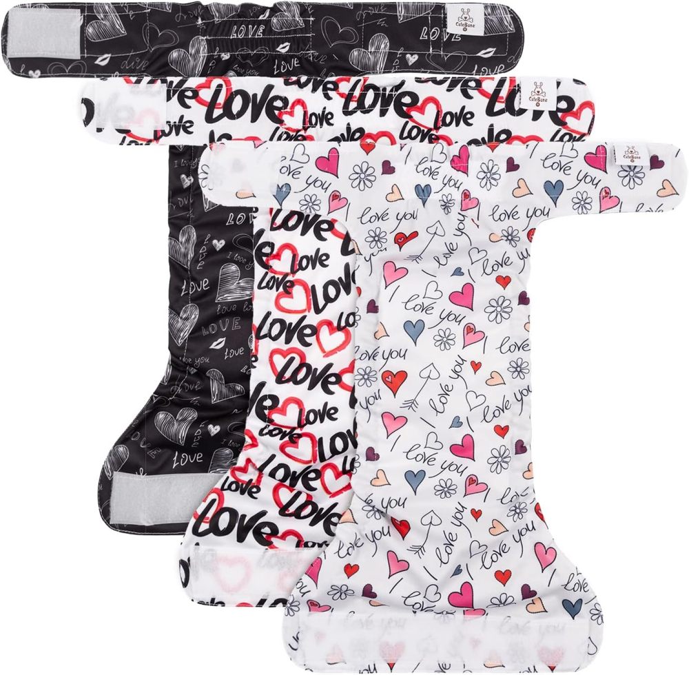 CuteBone Washable Dog Diapers Female 3 Pack Puppy Training Pants for Docked-tail Dogs WWD03