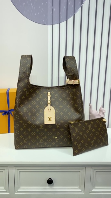 This LV Atlantis large handbag is sourced from Monogram