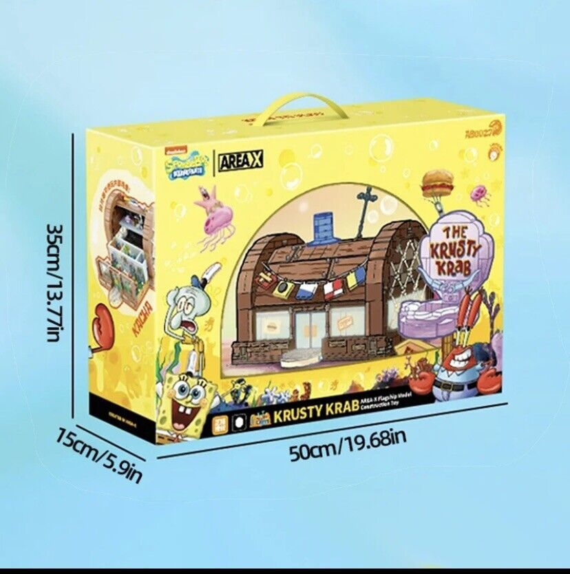 SpongeBob Krusty Krab Restaurant Building Blocks Dollhouse Set in Box Kids Gifts